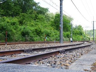 田舎の風景と線路
