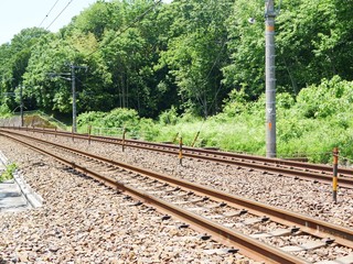 田舎の風景と線路