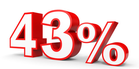 Forty three percent off. Discount 43 %.