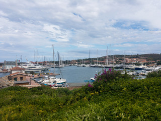 Fototapeta na wymiar Harbor of Porto Rotondo, Italy