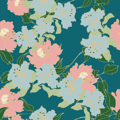 Abstract elegance pattern with floral background.