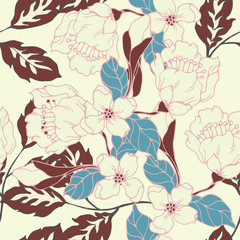 Abstract elegance pattern with floral background.