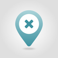 Delete pin map icon. Map pointer, markers.