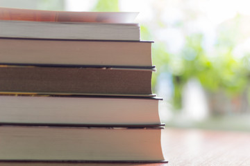 stack of books to read on the table