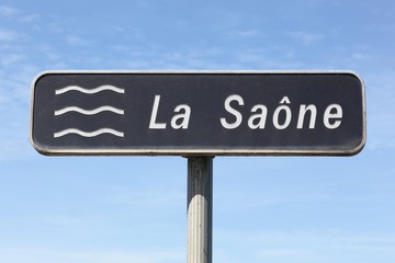 Panneau indicatif la rivière la Saône 