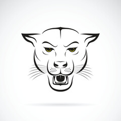 Vector of an angry panther head on white background. Wild Animals. Vector illustration. Easy editable layered vector illustration.