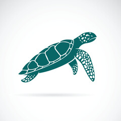 Vector of sea turtle isolated on white background. Animal. Organism under the Sea. Easy editable layered vector illustration.