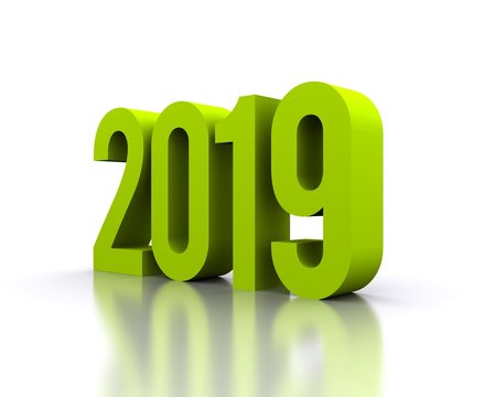 Arrivo del nuovo anno in 3D - 2019 