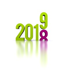 Arrivo del nuovo anno in 3D - 2019 