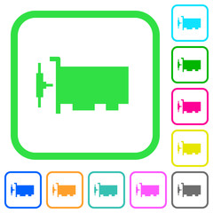 Network interface card vivid colored flat icons