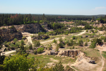 Fototapeta na wymiar Old stone quarry in Jozefow, Lublin Voivodeship, Eastern Poland