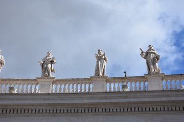Rome. Details of the colonnade of G.L.Bernini formed by 284 monolithic columns 16 meters high, and...