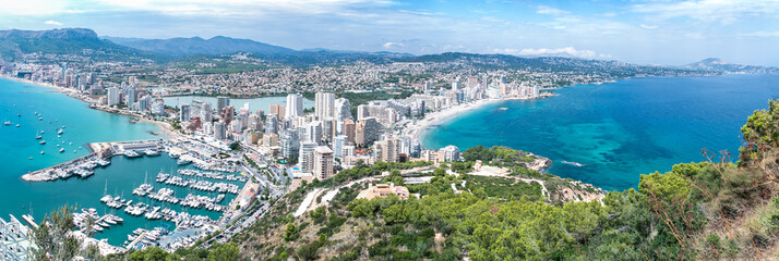 Panoramic view from above of the coastline at Calpe in Spain. - 207272428