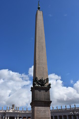 Rome. St. Peter's Square. Egyptian granite obelisk 23 meters high and 300 tons of weight.