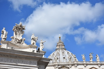 Rome. Details of the colonnade of G.L.Bernini formed by 284 monolithic columns 16 meters high, and...