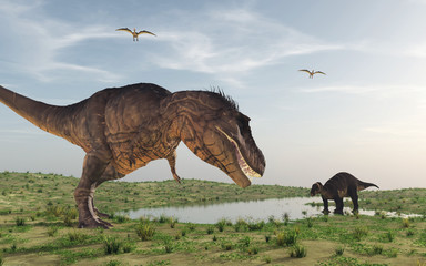 Fototapeta premium Two dinosaurs