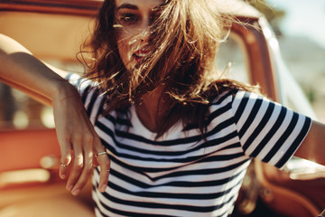 Fototapeta premium Young woman on summer vacation