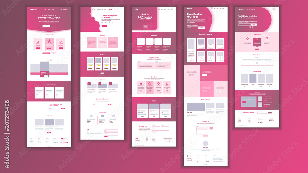 Wall mural website page vector. business agency. web page. design front end site scheme. landing template. gadg