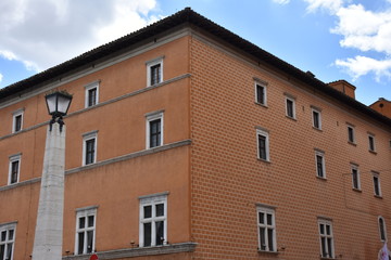 Fototapeta na wymiar Rome. Facade and details of a religious historic building in the way of Conciliation on Vaticano.