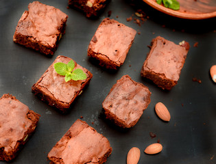 chocolate cake brownie pattern top view