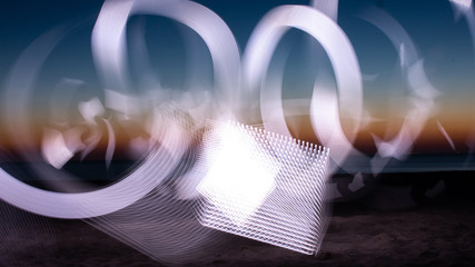 Lightpainting in sunset.