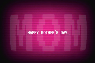 Happy mother’s day message and the word mom on pink computer terminal screen - 207274600
