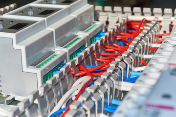 Electrical wires or cables are laid in a perforated protective channel. The wires are connected to electric modular contactors and devices. Reliable and modern connection technologies.