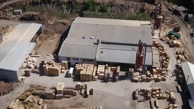 Aerial View Of Stawmill Factory