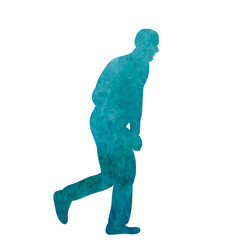watercolor male walking