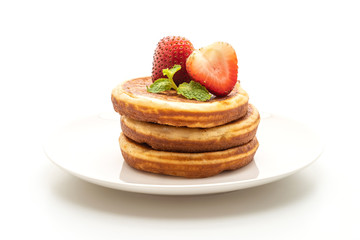 pancake with fresh strawberries