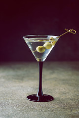 Cocktail martini with olives