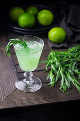 Bright green lemonade