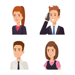 business people isometric avatars vector illustration design
