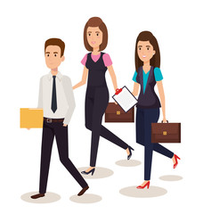 business people isometric avatars vector illustration design