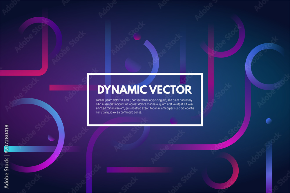 Poster geometric dark abstract gradient vector background. lines and shapes with gradients. violet and purp