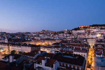 Fototapeta na wymiar Elevated view of Lisbon skyline.