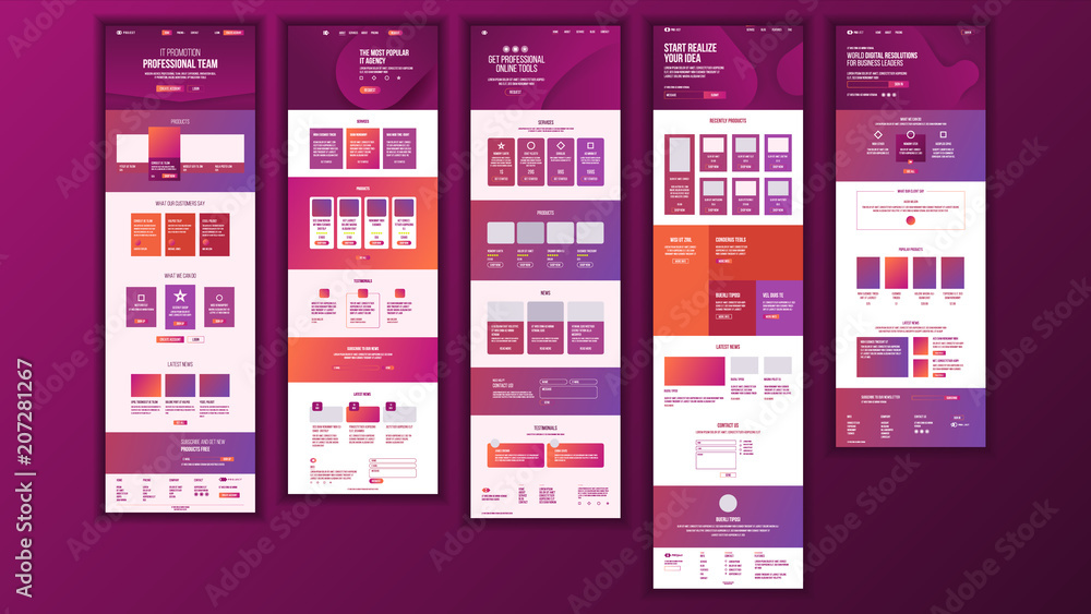 Wall mural main web page design vector. website business graphic. landing template. future energy project. card