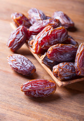 Dates on a old wooden table.