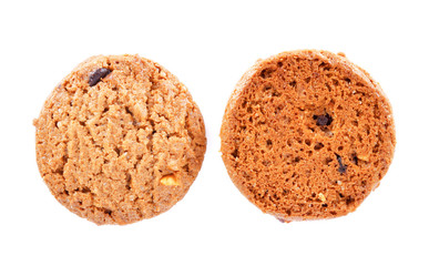 Cookies chocolate chip isolated on white background