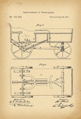 1871 Patent Velocipede Bicycle history invention