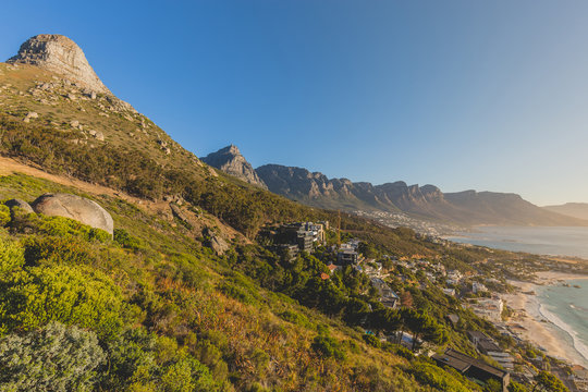 Beautiful sunset view of the 12 Apostles in Cape Town