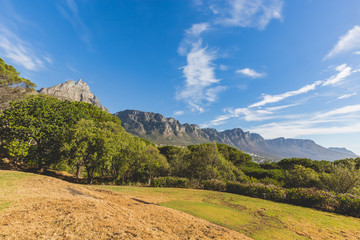 Naklejka premium View of the 12 Apostles in Cape Town with blue sky