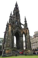 Naklejka premium Historische Sehenswürdigkeit, Scott Monument inmitten von Edinburgh, Schottland