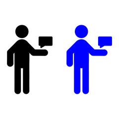 The man is sending a message icon