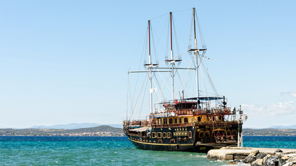 Travelling ship, Athos, Halkidiki, Greece