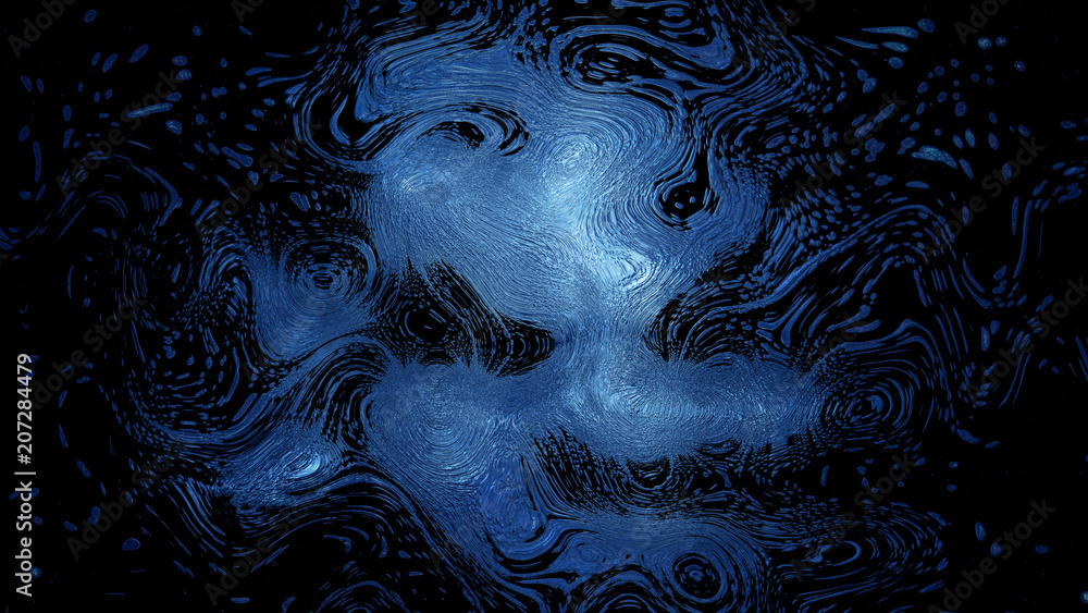 Poster 3d rendering of abstract twists and prominences from bright particles. patterns from light spots