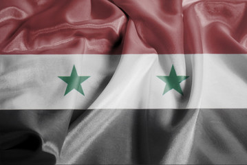 Rippled Waving Flag of Syria