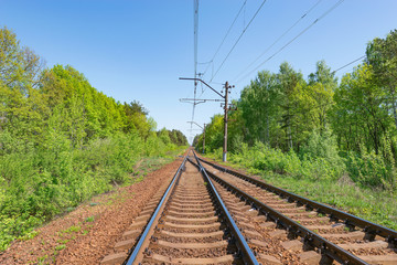 Fototapeta na wymiar Railway tracks on the station.