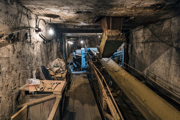Conveyor belt in the old Soviet concrete plant.
