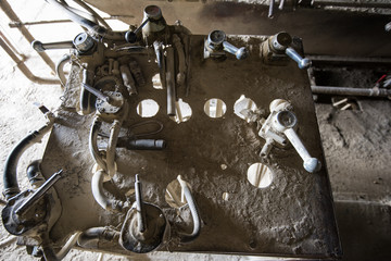 Obsolete control panel for concrete mixer